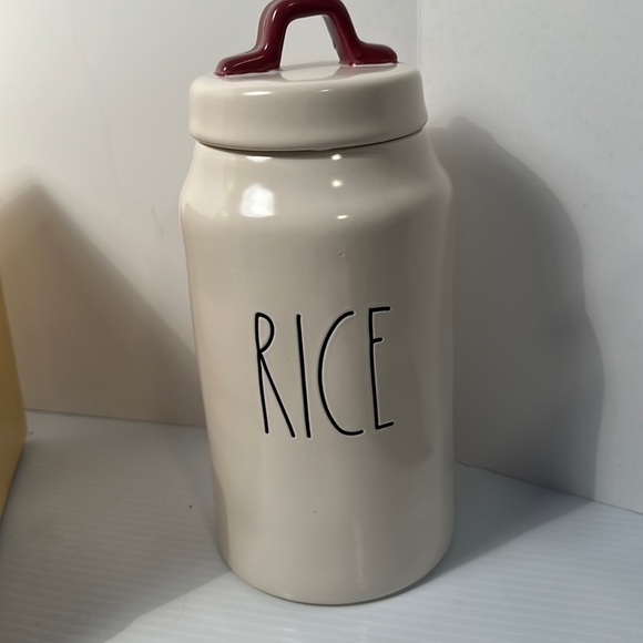 Kitchen Rae Dunn Rice Canister Slim Cranberry Accent Color Poshmark